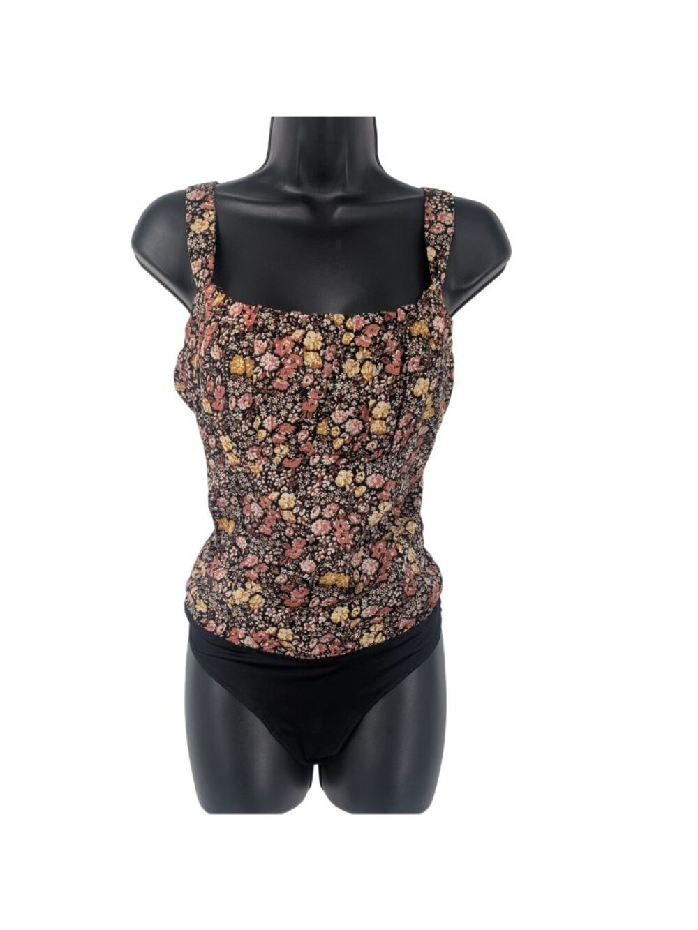 Abercrombie & Fitch‎ Floral Babydoll Bodysuit Smocked Coquette Goth Fairy Medium